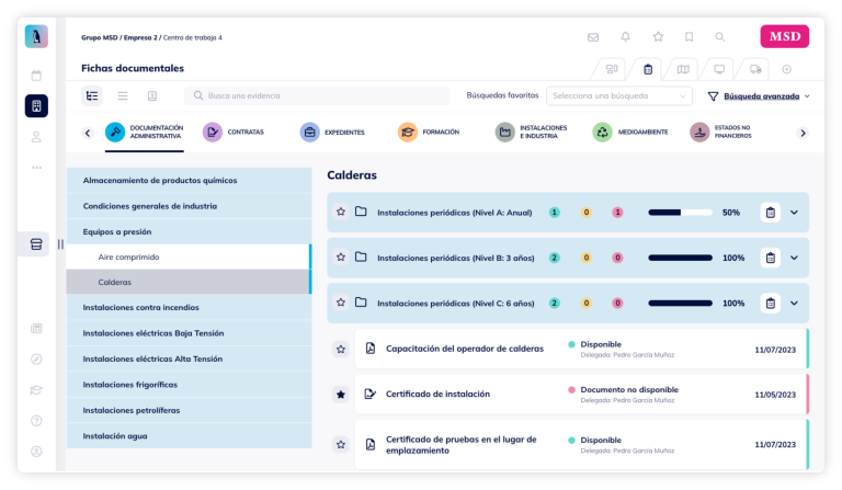panel control centro de trabajo normapro 2