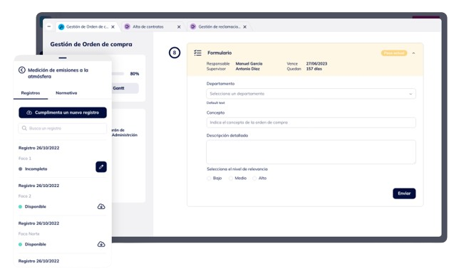 gestión orden compra formulario